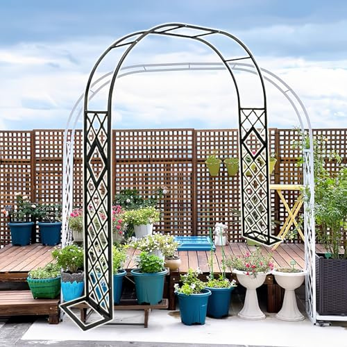 Pergola de jardin en métal résistant aux intempéries pour plantes grimpantes et vignes - Assemblage facile - Décoration de mariage - Noir - 180 x 230 cm