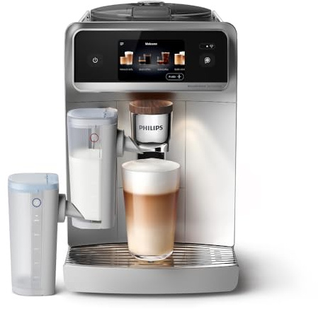 PHILIPS LatteGo Pro Aromis Kaffeevollautomat – BrewExtract Technologie, LatteGo Pro, 50+ heiße & kalte Getränke, mit einfacher Reinigung, intuitives Display und Barista-Assistent, Silber (EP8757/20)