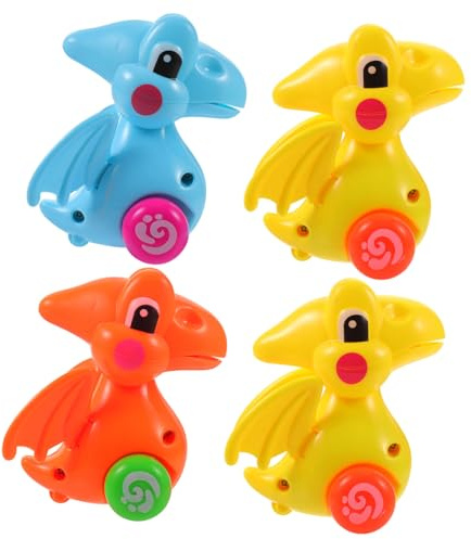 VANZACK 4 Pièces Jouet à Remonter Voiture Dinosaure Jouet Dragon pour Garçon Fille Voiture à Remonter Modèle Réduit Dinosaure Original