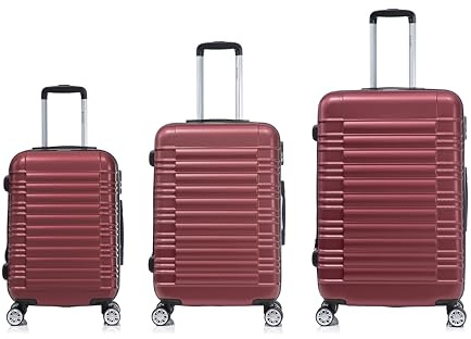 Boleedy Set de Valise 3 Pièces (55/66/77cm),Lot Valise Rigide ABS Grande Taille Durable,Valise Soute avec 4 roulettes 360°,Sets de Bagages de Voyage