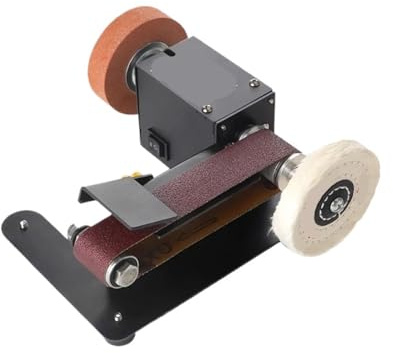 Ponceuse à bande sur pied, meuleuse stationnaire, ponceuse électrique angle réglable avec bandes abrasives,Résistant à l'usure(5)