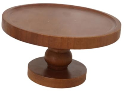 FytStycale Présentoir à Gâteaux en Bois, Support à Gâteaux sur Pied, Décoration de Table Vintage, Assiette à Fruits et Desserts, Plateau de Présentation pour Desserts et Buffets, Hauteur 10,5 Cm