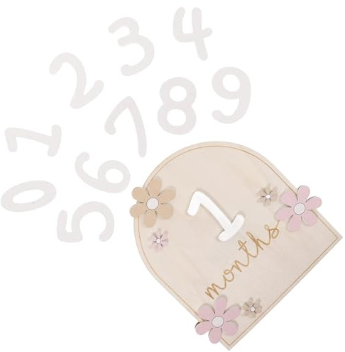 TOBBOMEY Meilensteinkarten mit Gänseblümchen Motiv Doppelseitig Bedruckte Monats Schilder zur Wachstumsdokumentation und Babyparty Foto Requisiten