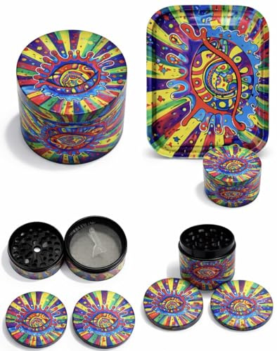 LegalEyes Herb Grinder Zinc Alloy 4 Piece 50mm Grinder Metal Crusher for Spice- Acid Attack Trip 70s (Grinder Only)