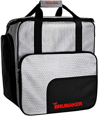 BRUBAKER SuperTec Skischuhtasche Helmtasche Rucksack mit Schuhfach - Silber Rot