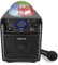 VONYX SBS50B Kids Karaoke Machine with Microphone, Portable Bluetooth Karaoke Speaker System, Rechargeable Battery, LED Party Light Effect, AUX Input & Echo Vocal Feature, Black