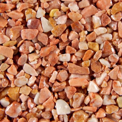 Terralith Steinteppich Marmor Komplett-Set für 1qm - Körnung: mittel - 4-6mm mit Polyurethan Bindemittel - für Außen in rot (teracotta)