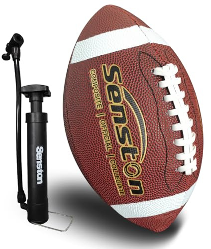 Senston Football Official Size 9/ Premium Composite Leather High School Size Football with Pump