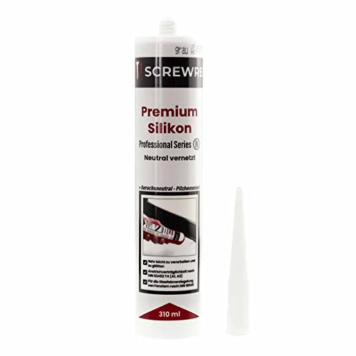 SCREW REBEL - Premium Silikon - geruchsfrei - neutralvernetzend - 310 ml Kartusche (Schwarz)