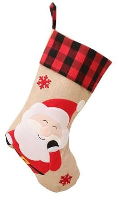 SYSUII Nikolausstiefel zum Befüllen,Weihnachsstrumpf Nikolaussocken Weihnachtsbaum Dekoration mit Rentier Schneemann Weihnachtsmann Weihnachten Kamin Deko Weihnachtsdeko Amerikanisch Aufhängen Wand
