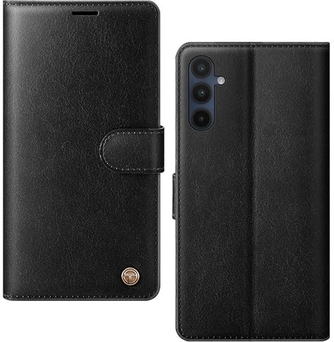 AIMOYU for Samsung Galaxy A16 5G/4G Case, Flip Wallet Leather Case with [4 Card Slots] [Kickstand] [RFID Blocking] Magnetic Protective Shockproof Cover for Samsung A16 Case - Black