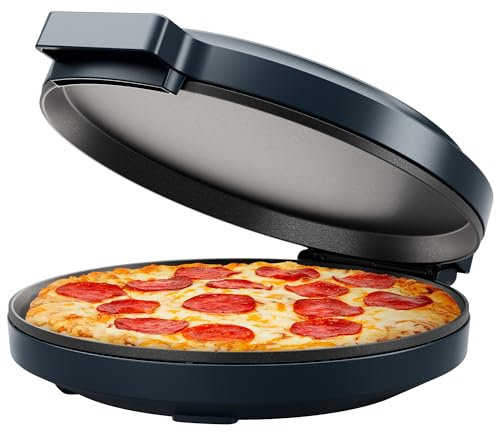 Chefman Everything Maker, 30cm Pizza Oven, Omelette Maker Non Stick Pan, 1570W, 220C High Heat, Digital Cookbook Included, LED Power Indicator Lights and Vertical Storage