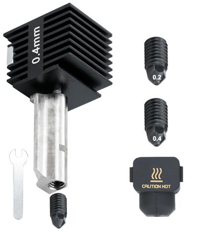 JUUPINE Lot de 2 têtes d'impression mises à niveau pour Bambu Lab A1/A1 Mini résistant à haute température 0,2 mm et 0,4 mm extrudeuse en acier trempé à haut débit Kit d'extrémité chaude avec 2
