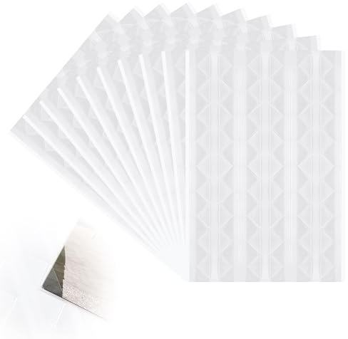Cretty-Meet 1020 PCS Self Adhesive Photo Corners, 10 Sheets Picture Edge Stickers Mounting Corners Sticky Photo Holders for Wedding Family Album Scrapbook Journal (Clear)