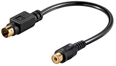 Goobay 60845 Cavo Adattatore video, S-Video a Composito, 0.2m Lunghezza del Cavo