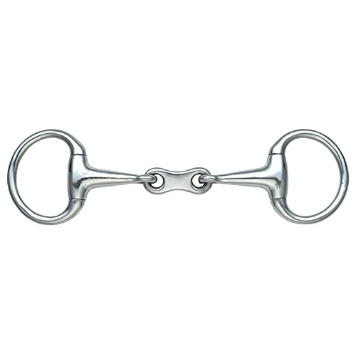 Shires – Französische Olivenkopftrense mit kleinen Ringen, 61801 SMALL RING FRENCH LINK EGGBUTT, S/STEEL, 11,4 cm