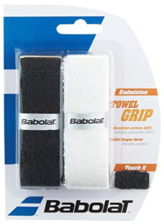 BABOLAT Towel Grip X2 Handtuch, Unisex, Erwachsene, Weiß, Schwarz, Einheitsgröße
