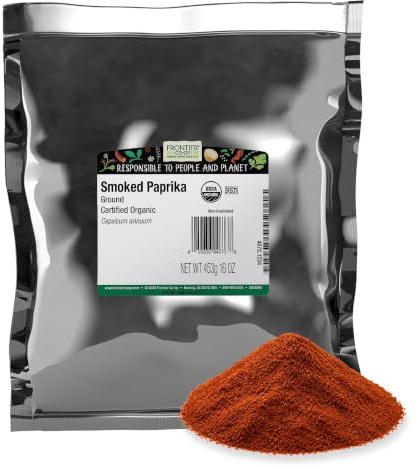Frontier Co-op Organic Ground Smoked Paprika 1lb Bulk Bag - Spanish Paprika Powder Seasoning - Restaurant Supply