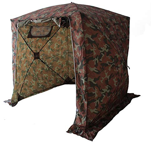 Goutime 2x2m Tente de Chasse Pop-up,Abri de pêche 2 Places Rapide Montage,Rapide à Monter Tente de pêche,Abri de Protection Pliante Camping,Protection Anti-UV 50+（Camouflage）