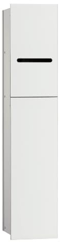 EMCO ASIS 2.0 Unterputz Bad Schrank für Klobürste, Hochschrank & Badezimmerschrank mit Toilettenpapierhalter Weiß 81,1 cm Unterputz Türanschlag links Papierführung unten