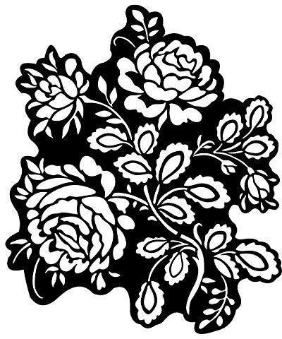 Ideen mit Herz Silhouetten-Laser-Schablone | Kreative Wandgestaltung, Textilien, Papier, Scrapbooking (Rose - 33 cm)