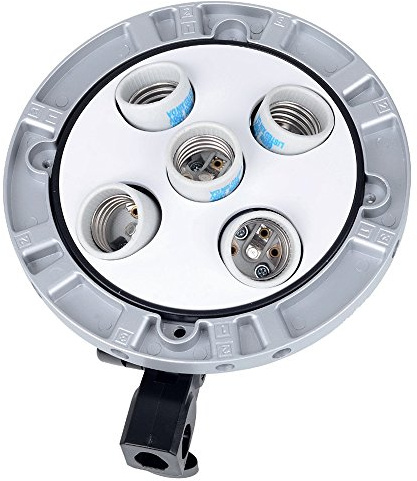 Market&YCY TL-5 5in1 E27 Base Support Adaptateur de Lampe Ampoule, pour Softbox Studio vidéo Photo