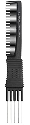 T4B LUSSONI LIFT COMB LC 200 Bruchfester Carbon Toupierkamm, Gabelkamm Aus Metall, Antistatisch 28 x 6 x 190mm