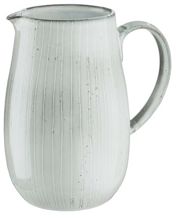 BUTLERS Karaffe 1,2l Keramik Geschirr -HENLEY- Wasserkrug Keramikkanne mit Henkel für Milch | Skandinavisches Landhaus Stil Deko | Mikrowelle und Spülmaschinegeeignet