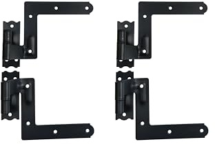 QCAA Blind Shutter Hinge for Wood Frame & Brick, Steel, 2-1/8 Offset, Powder Coated Matte Black, 4 Pack (2 Pair), Made in Taiwan