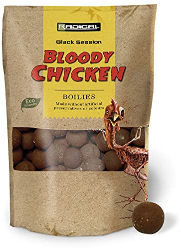 Radical Qualitäts Bloody Chicken Ø 16mm Boilies Angelköder Karpfenangeln Karpfen Zubehör, Rot, Bloody Chicken Boilie Ø 16mm