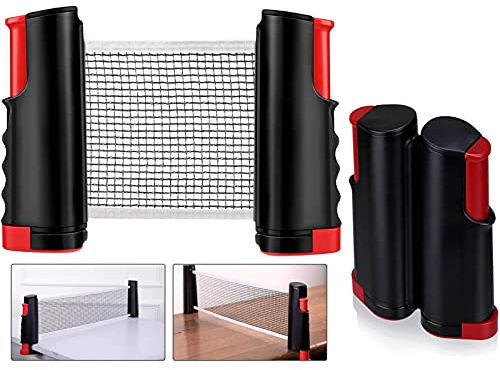 Springen Retractable Table Tennis Net Replacement, Ping Pong Net and Post with PVC Storage Bag, 6 Feet(1.8M, Fits Tables Up to 2.0 inch 5.0 cm)