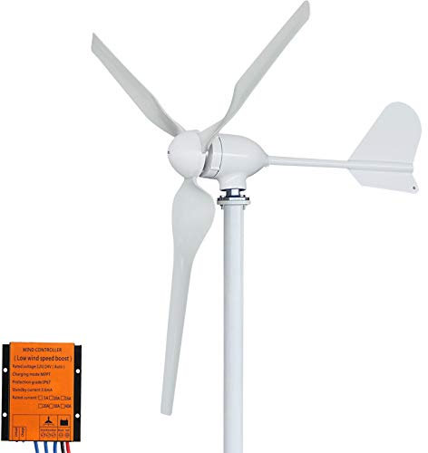 Bayoung Wind Turbine Generator, 12V/AC Wind Turbine Kit 1000W Wind Power Generator With MPPT Controller 3 Nylon Fiber Blades Auto Adjust for Terrace, Marine, Motor Home, Chalet, Boat(Bayoung-M3-12V)
