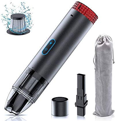 NCRD Aspirapolvere Portatile, Vuoto palmare a cordone, aspirapolvere a Mano Portatile 3400PA con Filtro HEPA, Ricaricabile per Capelli per Animali Domestici, casa e Pulizia Auto, con Luce illuminata