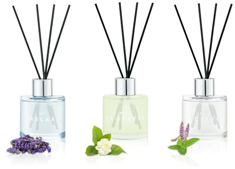 Set of 3 Fragrance Reed Diffusers,50ml Lavender Jasmine Patchouli