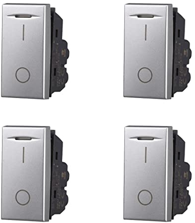 4 Pezzi Interruttore Bipolare 0-1, Compatibile Con Bticino Axolute (Grigio)