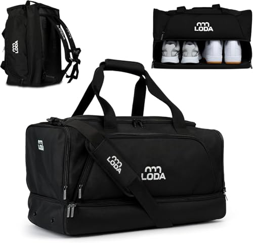 LODA compact (48L) Multifunktions-Sporttasche - Kompakt & Praktisch, Rucksackfunktion, Schuh- und Nassfach, Ideal für Alltag & Training, 48L, Stilvolles Design