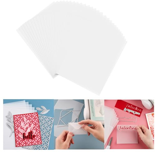 OTCRAFT Pergamentpapier, durchscheinend, matt, glatt, bedruckbar, Pergamentpapier für selbstgemachte Einladungen, Grußkarten, Karten-Overlays, Zeichnungen, Umschläge, 60 Blatt (21,6 x 27,9 cm, 135