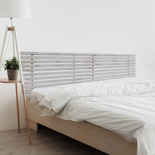 DHOME Recycled Holz Kopfteil MDF Japanischer Stil Paletten Bed Paletten Beschläge inklusive (160cm Dual, Arktis)