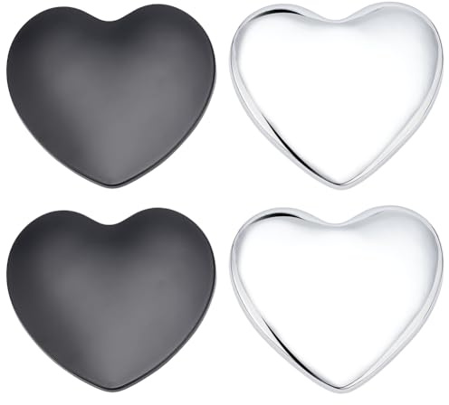 PLIGREAT 4 pezzi a forma di cuore in metallo emblema auto fai da te 3D amore adesivo distintivo auto decalcomanie decorative per donne uomini automobilistico moto laptop Decor 4,9 x 4,5 cm