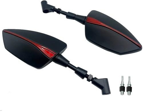 Motorrad Rückspiegel Für Tracer 900GT 700GT 700 900 GT Für MT09 Für MT07 Für MT 07 Für 09 10mm Motorrad Adjustabale Rückspiegel Rückansicht Spiegel Seite Spiegel Lenkerendenspiegel(Red)