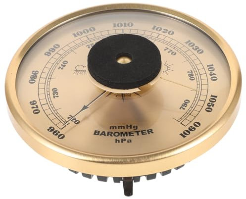 Happyyami Barometers the Home Indoor, Metal Hanging Hygrometer and Multi-functional Barometer for Measuring Air Pressure, Weather Prediction, and Outdoor Use, Calibratable Dial Design