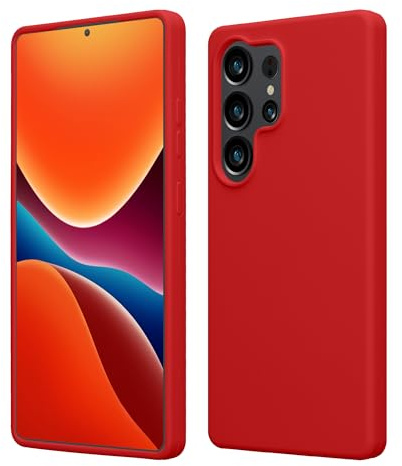 kwmobile fodral kompatibelt med Samsung Galaxy S25 Ultra fodral – TPU silikon telefonskydd med mjuk finish – klassisk röd