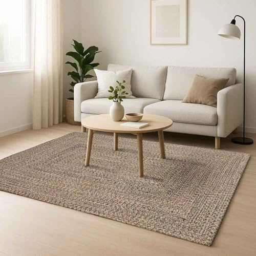 vidaXL Bereichsteppich Natürlich und Schwarz 120 x 170 cm Jute