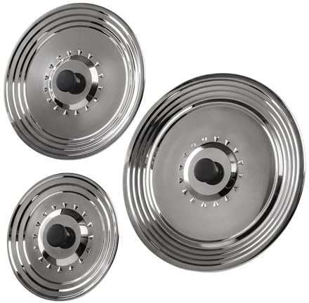 Lot de 3 Couvercle casserole universel inox 16/18/20 – 22/24/26 – 28/30/32 cm – Couvercle poele universel – Couvercles pour casseroles et poêles – Couvercle casserole robuste anti-projection