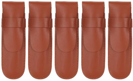 NDiyueAa Hairdressing Scissors Case for Professional Stylists, PU Leather Blade Protector, Brown Storage Bag, Lightweight Design, Durable Material
