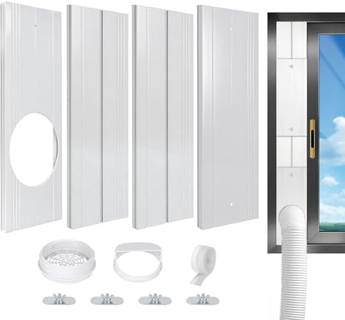 Mineup Klimaanlage Fensterabdichtung Rolladen, 4 Stück Fensterabdichtung Platte für Mobile Klimageräte, Fensterabdichtun für Mobile Klimageräte, Geeignet für 5/5,9-Zoll-AC-Schlauch