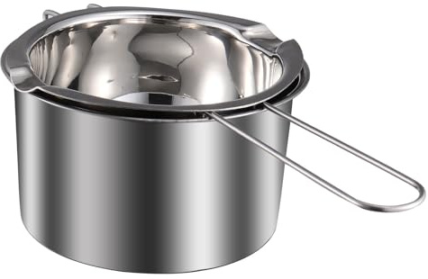 KONTONTY Olla para Baño María de Acero Inoxidable 400ml Plata Función para Fundir Chocolate y Mantequilla Uso en Restaurante y Repostería