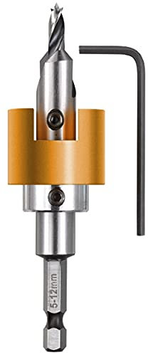 kwb Hartholzbohrer Ø 4 mm aus HSS-M2 mit Senker, verstellbarem Tiefenstopp und 1/4 Sechskantschaft