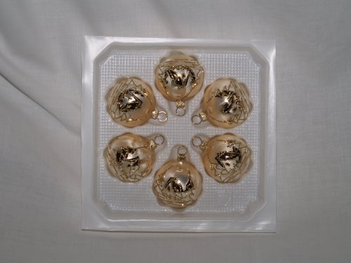 Jingle Bells Lauscha Christbaumkugel 5cm Golden Dreams