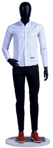 EurotonDisplay MC-1Black männliche Schaufensterpuppe beweglich matt schwarz Schaufensterfiguren Male Mannequin Black